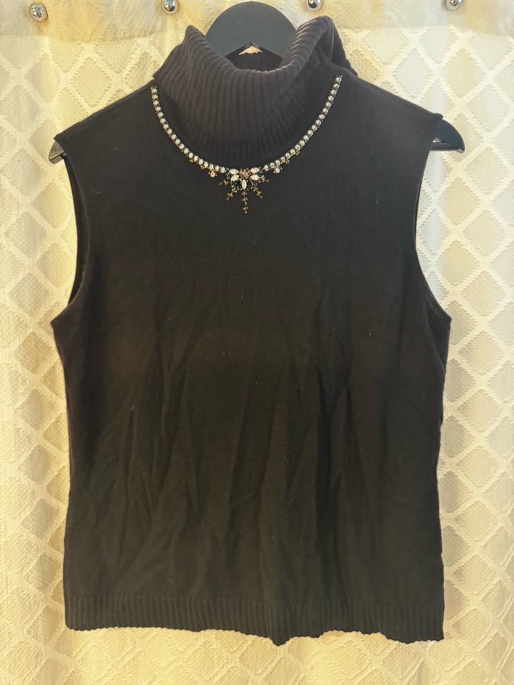 Vintage Escada black Sleeveless Turtleneck Sweater